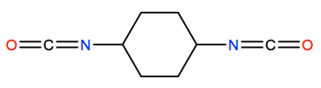 Structural representation of 1,4-Cyclohexane diisocyanate