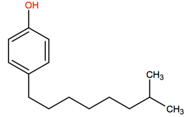 Structural representation of 4-Isononylphenol