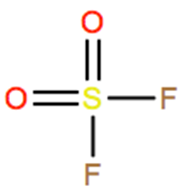 Structural representation of Sulfuryl fluoride