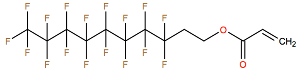 Structural representation of 1,1,2,2-Tetrahydroperfluorodecyl acrylate