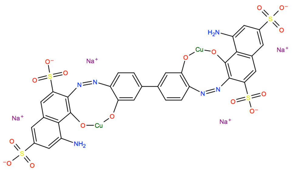 Structural representation of C.I. Direct Blue 218