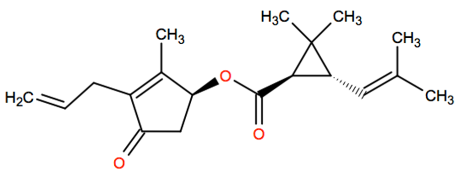 Structural representation of d-trans-Allethrin