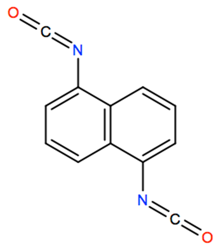 Structural representation of 1,5-Naphthalene diisocyanate