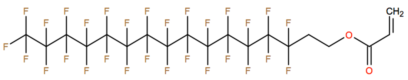 Structural representation of 1,1,2,2-Tetrahydroperfluorohexadecyl acrylate