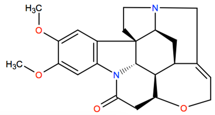 Structural representation of Brucine