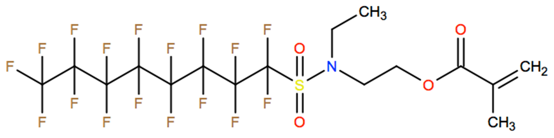 Structural representation of 2-[Ethyl[(heptadecafluorooctyl)sulfonyl]amino]ethyl methacrylate