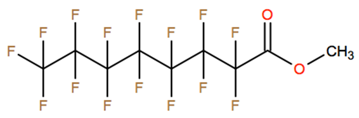 Structural representation of Methyl perfluorooctanoate
