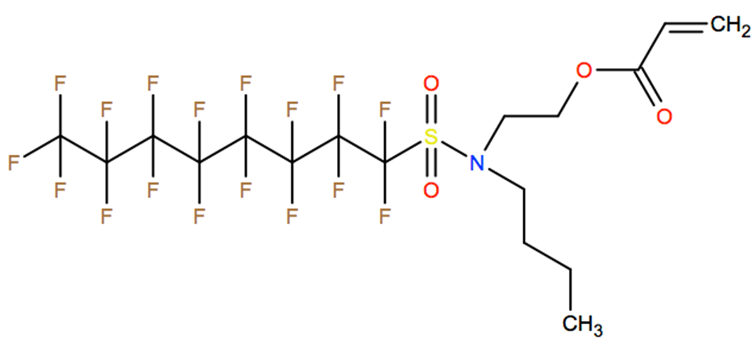 Structural representation of 2-[Butyl[(heptadecafluorooctyl)sulfonyl]amino]ethyl acrylate