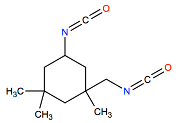 Structural representation of Isophorone diisocyanate