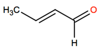 Structural representation of Crotonaldehyde