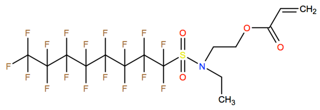 Structural representation of 2-[Ethyl[(heptadecafluorooctyl)sulfonyl]amino]ethyl acrylate
