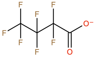 Structural representation of Perfluorobutanoate