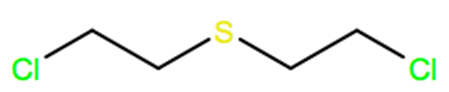 Structural representation of Mustard gas