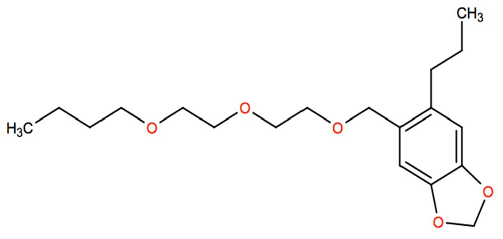 Structural representation of Piperonyl butoxide
