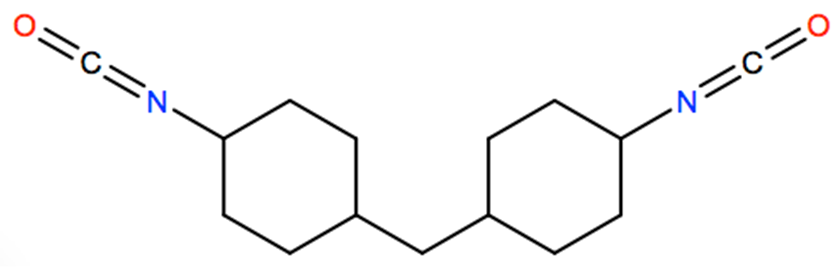 Structural representation of 1,1-Methylenebis(4-isocyanatocyclohexane)