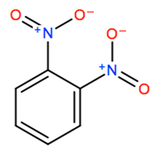 Structural representation of o-Dinitrobenzene