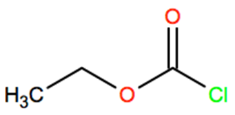 Structural representation of Ethyl chloroformate