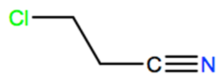 Structural representation of 3-Chloropropionitrile