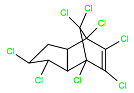 Structural representation of Chlordane