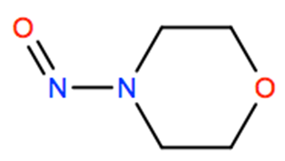 Structural representation of N-Nitrosomorpholine