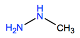 Structural representation of Methyl hydrazine
