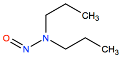 Structural representation of N-Nitrosodi-n-propylamine