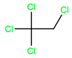 Structural representation of 1,1,1,2-Tetrachloroethane