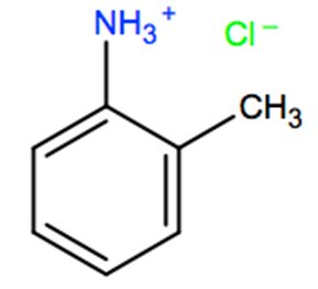Structural representation of o-Toluidine hydrochloride