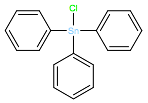 Structural representation of Triphenyltin chloride