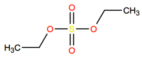 Structural representation of Diethyl sulfate