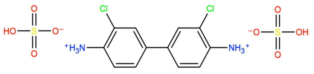 Structural representation of 3,3'-Dichlorobenzidine sulfate