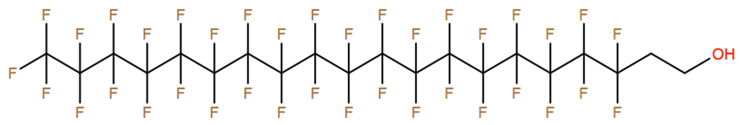 Structural representation of 1-Eicosanol, 3,3,4,4,5,5,6,6,7,7,8,8,9,9,10,10,11,11,12,12,13,13,14,14,15,15,16,16,17,17,18,18,19,19,20,20,20-heptatriacontafluoro-