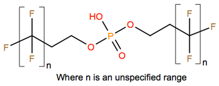 Structural representation of Poly(difluoromethylene), α,α'-[phosphinicobis(oxy-2,1-ethanediyl)]bis[ω-fluoro-