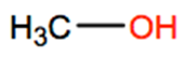 Structural representation of Methanol