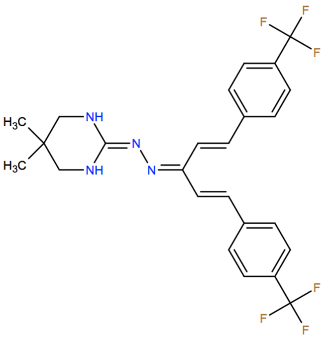 Structural representation of Hydramethylnon