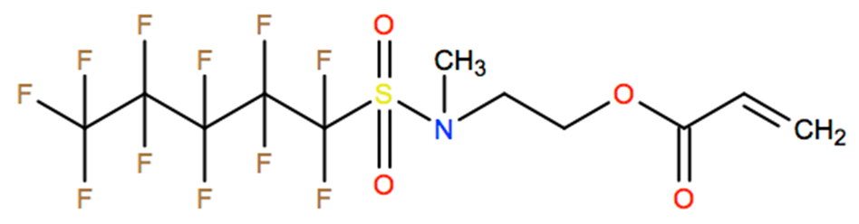 Structural representation of 2-Propenoic acid, 2-[methyl[(undecafluoropentyl)sulfonyl]amino]ethyl ester