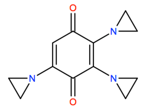 Structural representation of Triaziquone