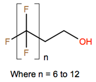 Structural representation of Alcohols, C8-14, γ-ω-perfluoro