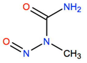 Structural representation of N-Nitroso-N-methylurea