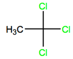 Structural representation of 1,1,1-Trichloroethane