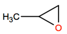 Structural representation of Propylene oxide