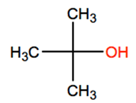 Structural representation of tert-Butyl alcohol