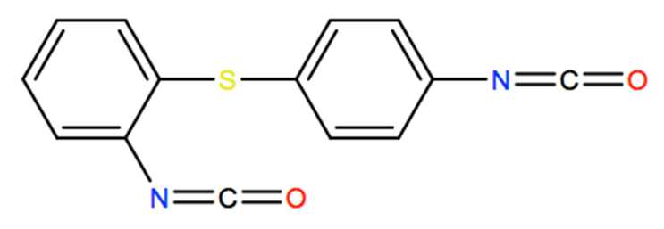 Structural representation of 2,4'-Diisocyanatodiphenyl sulfide