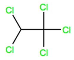 Structural representation of Pentachloroethane