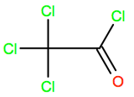 Structural representation of Trichloroacetyl chloride