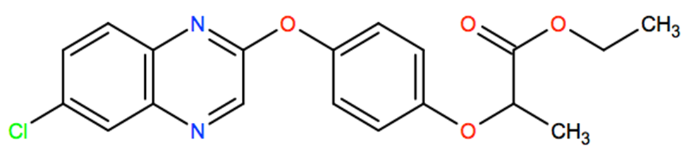 Structural representation of Quizalofop-ethyl