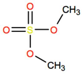 Structural representation of Dimethyl sulfate