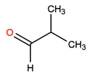Structural representation of Isobutyraldehyde