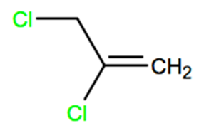 Structural representation of 2,3-Dichloropropene