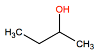 Structural representation of sec-Butyl alcohol